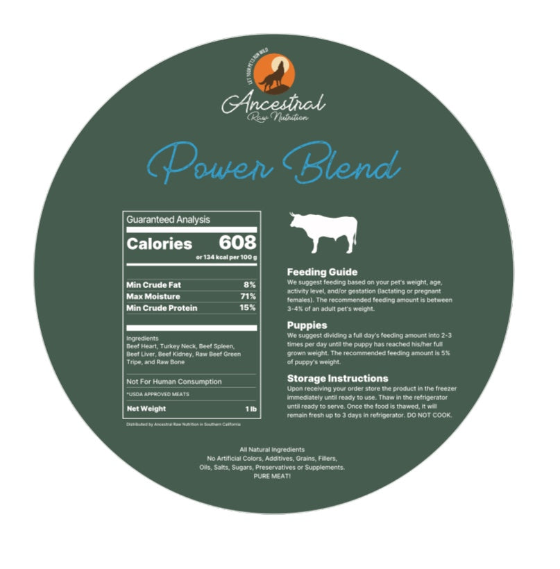 A high-protein, nutrient-rich mix of beef and raw green tripe, great for digestion and energy.