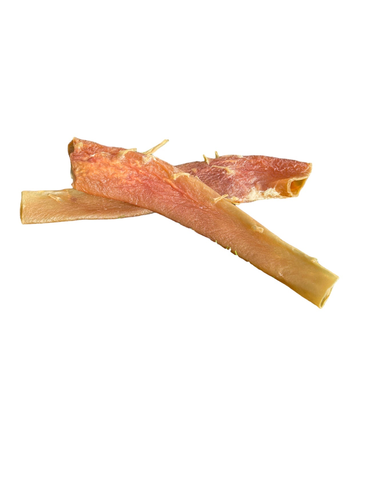 Close-up of texture and shape of dehydrated beef aorta pieces