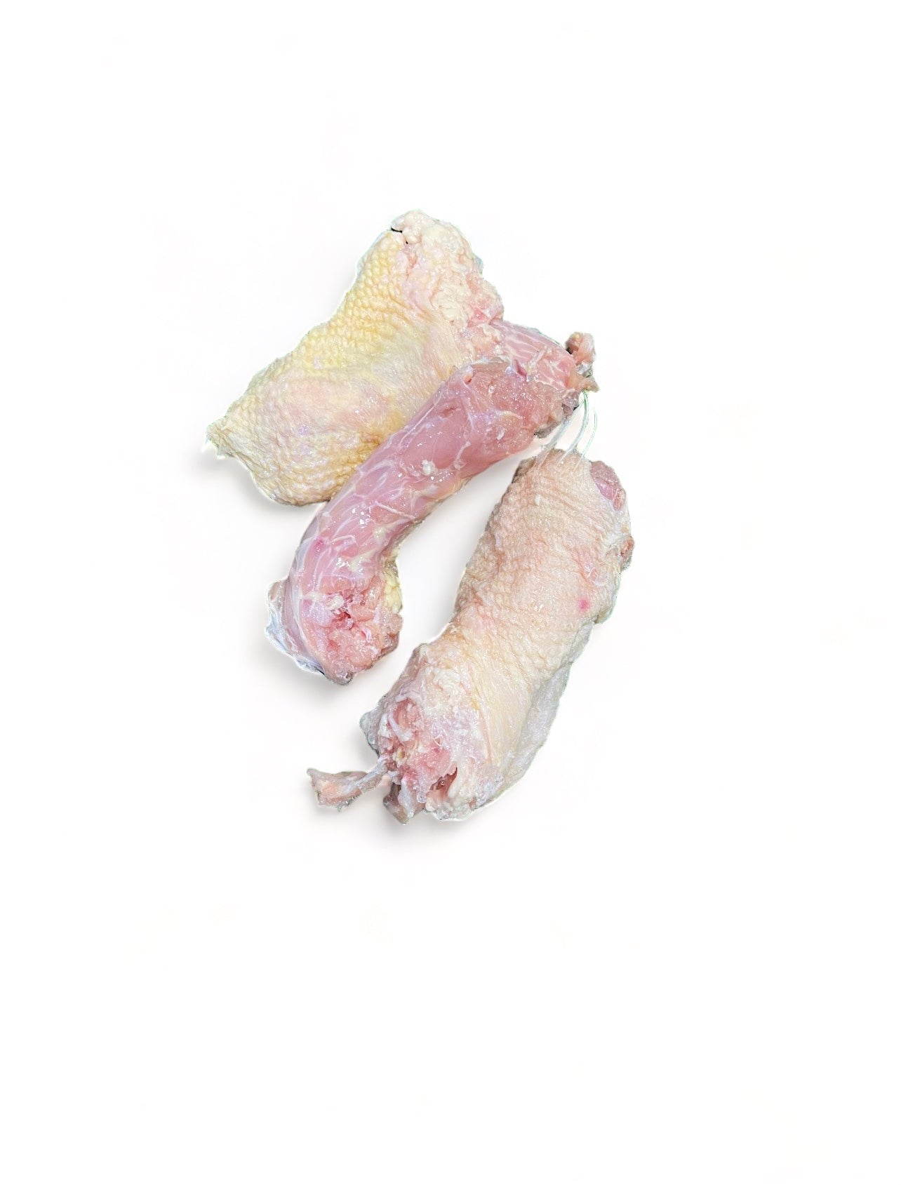 Close-up of raw chicken necks for dogs and cats