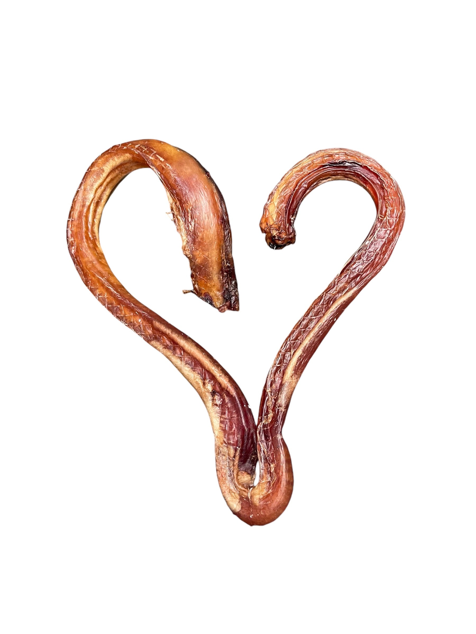 Long-lasting dog chew made from bull pizzle - heart shaped.