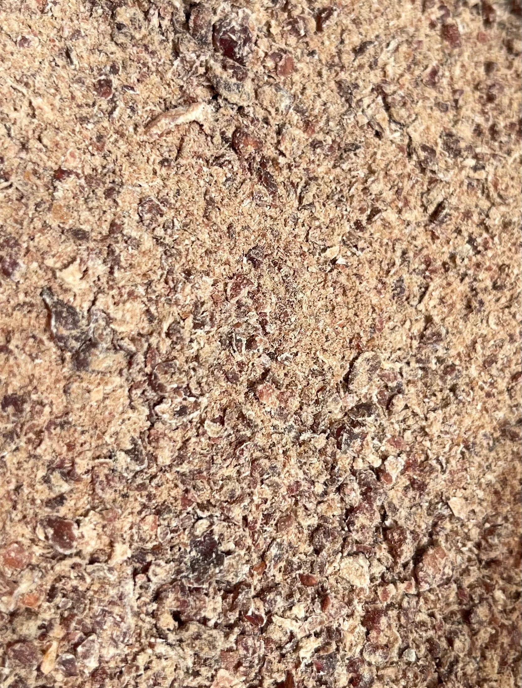 Close-up of raw bull pizzle pieces ready for pet feeding