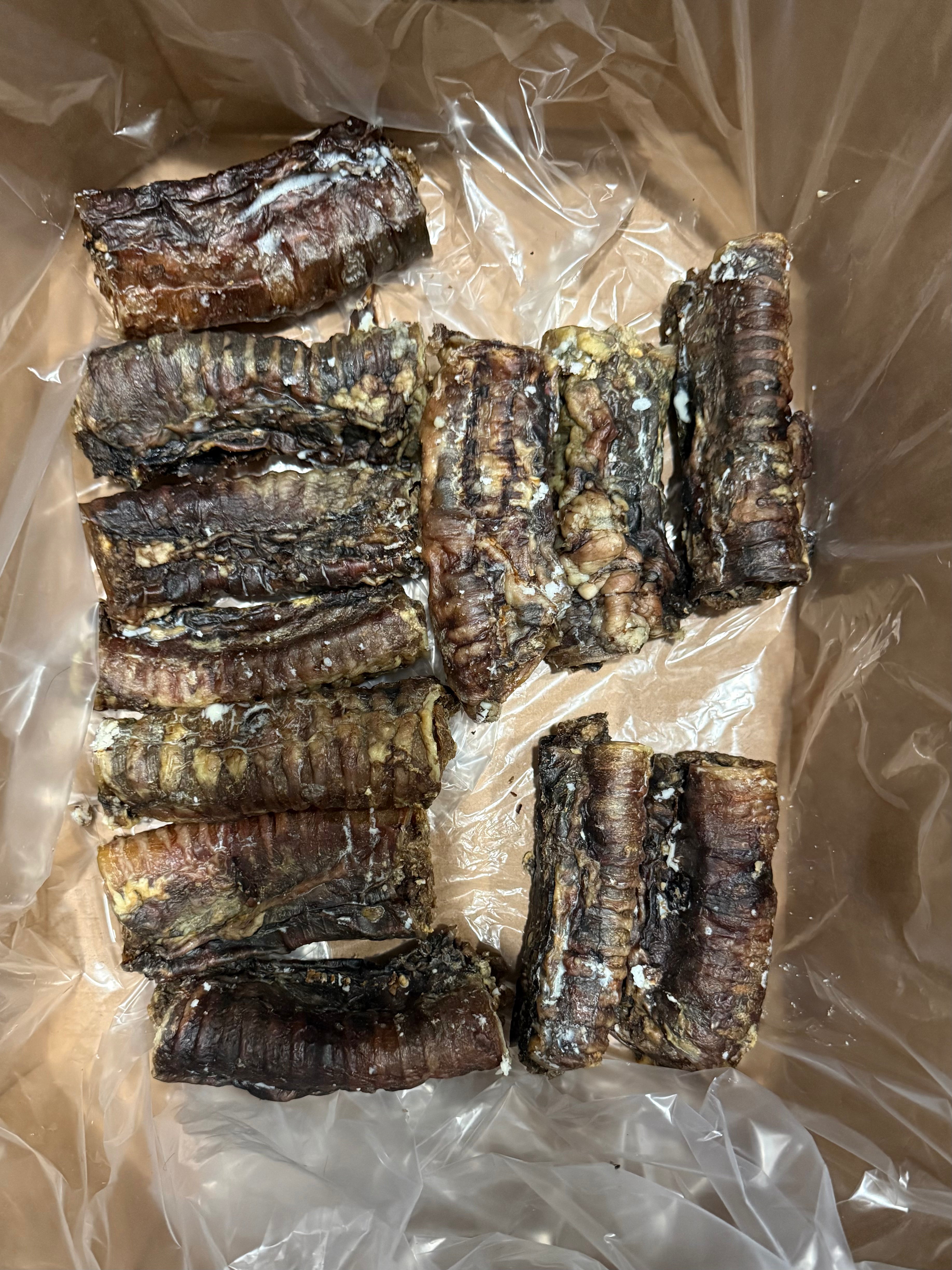 Dehydrated Green Tripe Stuffed Tracheas 12 Count Bulk