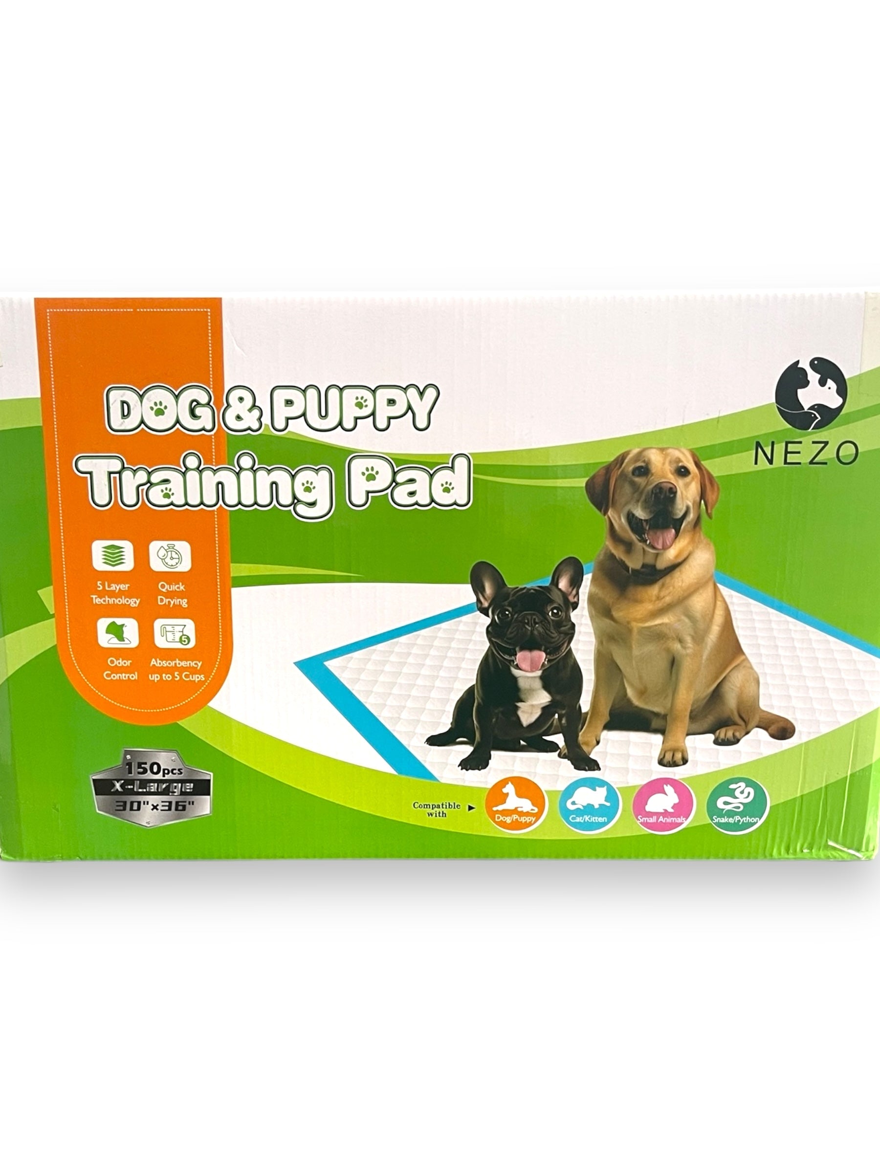 Packaging of NEZO 150-count dog pads