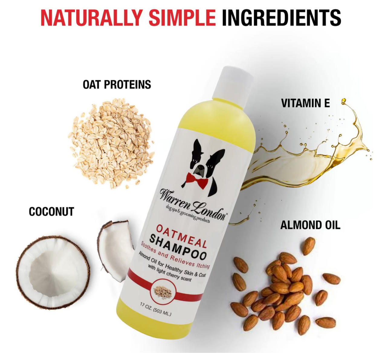 Warren London Soothing & Itch Relieving Oatmeal Dog Shampoo, 17-oz bottle