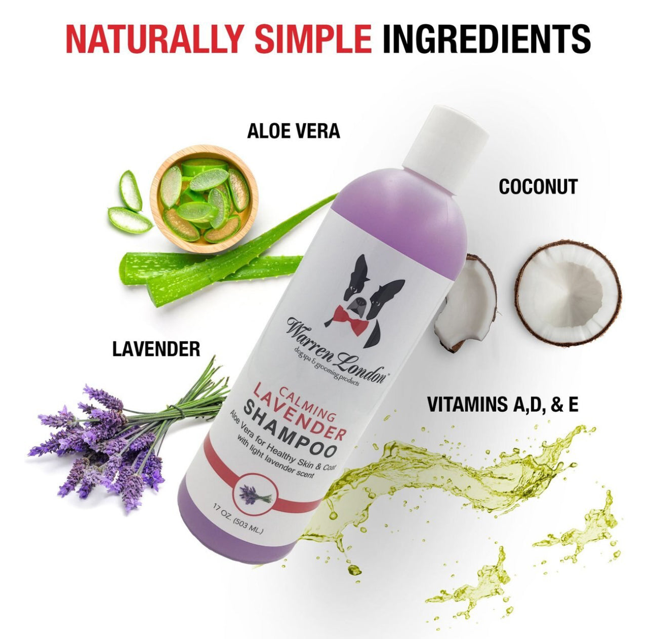 Warren London Calming Lavender & Aloe Vera Dog & Cat Shampoo, 17-oz bottle