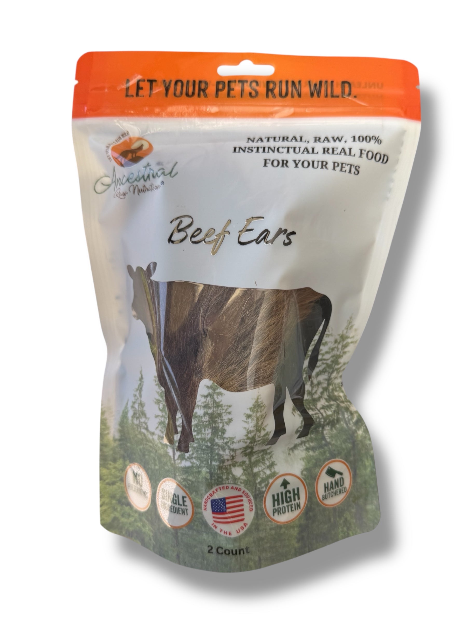 Dehydrated Beef Ears with Fur